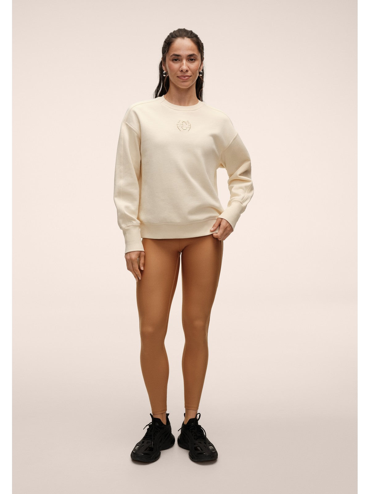 Bluza damska CASALL Terry Relaxed Crew beżowa