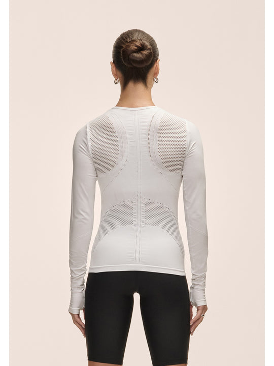 Koszulka damska Casall Maze Long Sleeve biały
