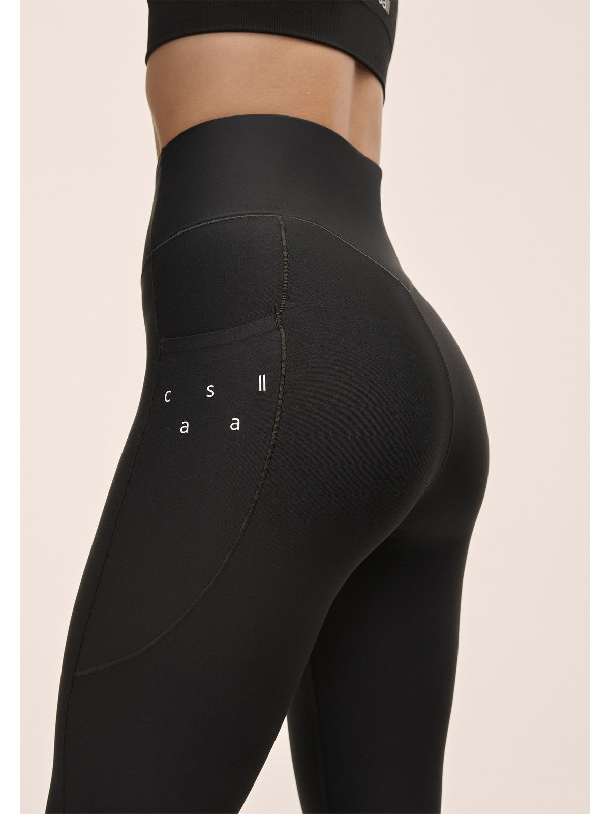 Legginsy treningowe damskie CASALL Pure Pocket High Waist Tights kolor czarny
