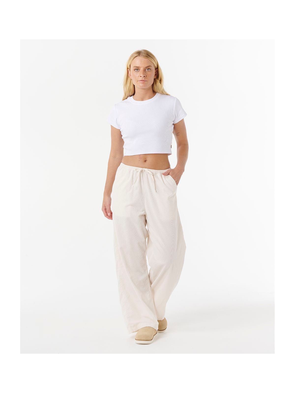 Spodnie damskie RIP CURL Keepsakes Washed Cord Pant beżowe