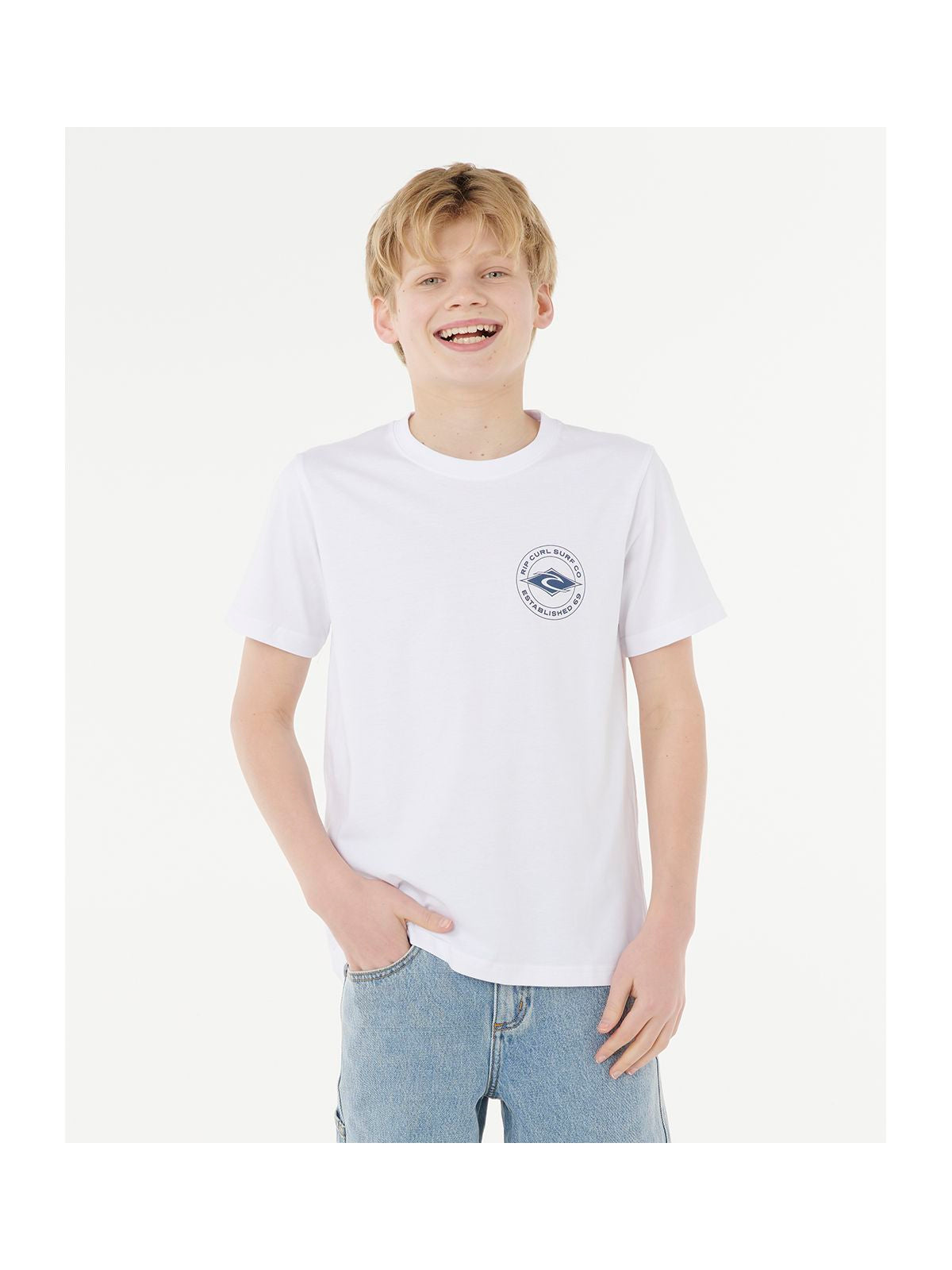 Koszulka RIP CURL STAPLER TEE - BOY biała