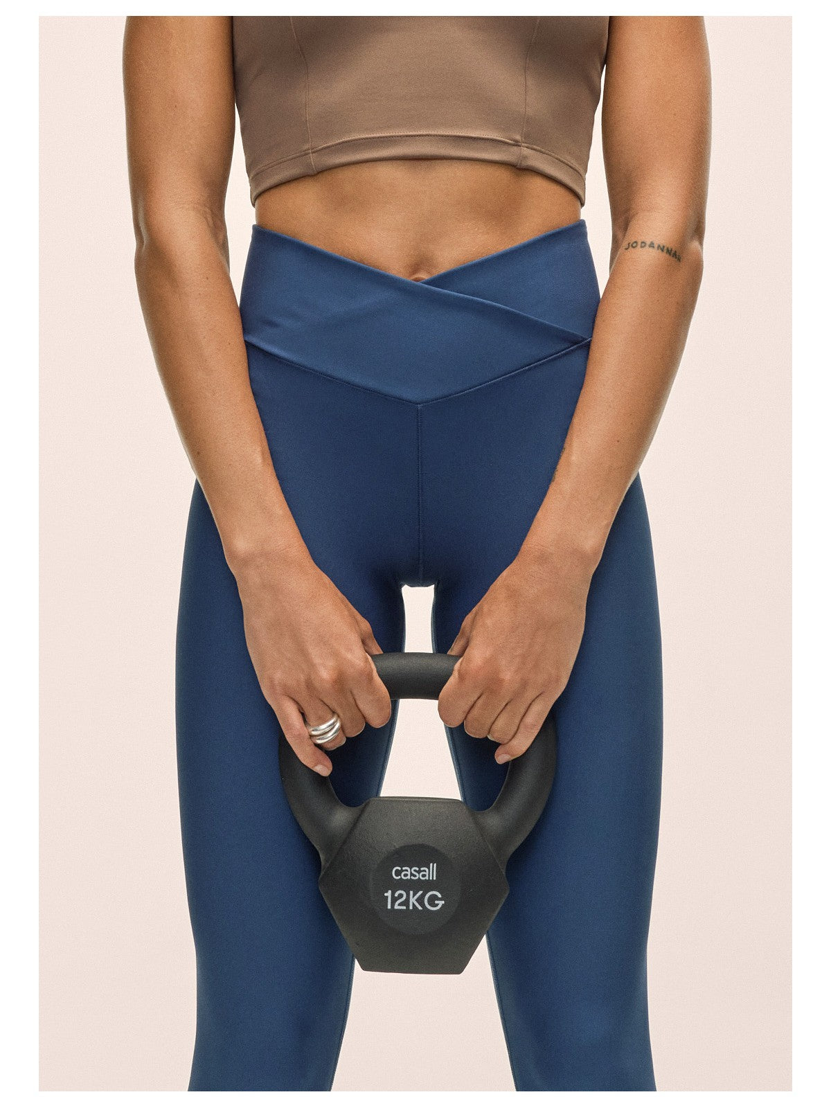 Legginsy damskie CASALL Overlap High Waist Tights kolor niebieski