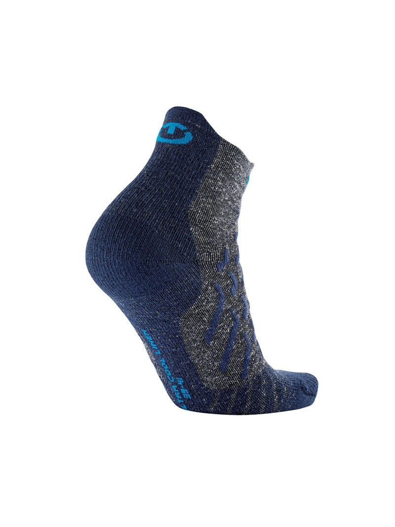 Skarpety trekkingowe THERM-IC Trekking Ultracool Linen Ankle szaro granatowe