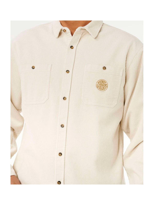 Koszula męska RIP CURL Premium Surf Cord L/S Shirt beżowa
