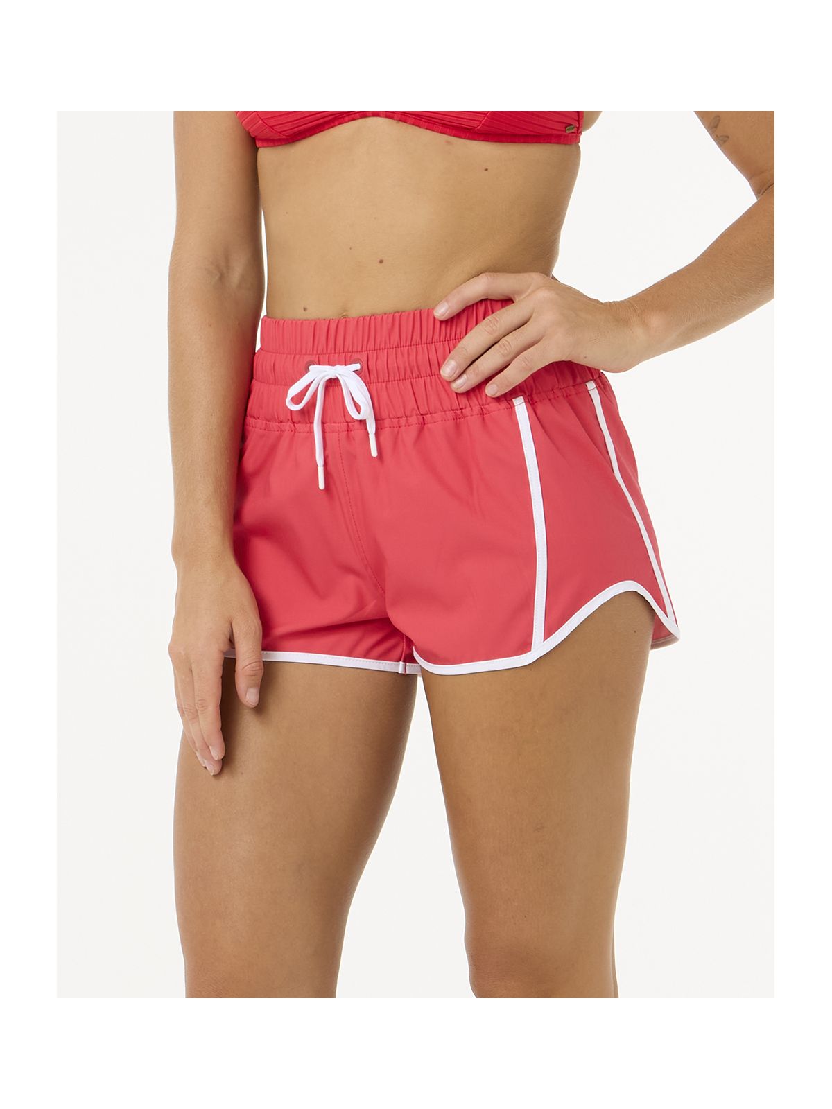 Szorty kąpielowe damskie RIP CURL High Waist Retro Volley 3" czerwone