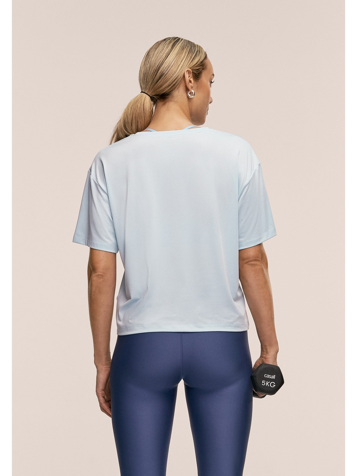 Koszulka damska CASALL Laser Mesh Tee kolor niebieski