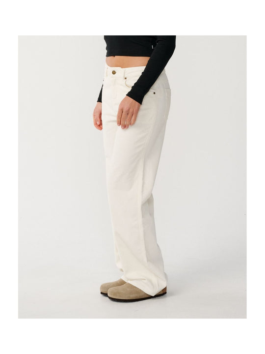 Spodnie damskie RIP CURL Aggie Cord Relaxed Pant białe
