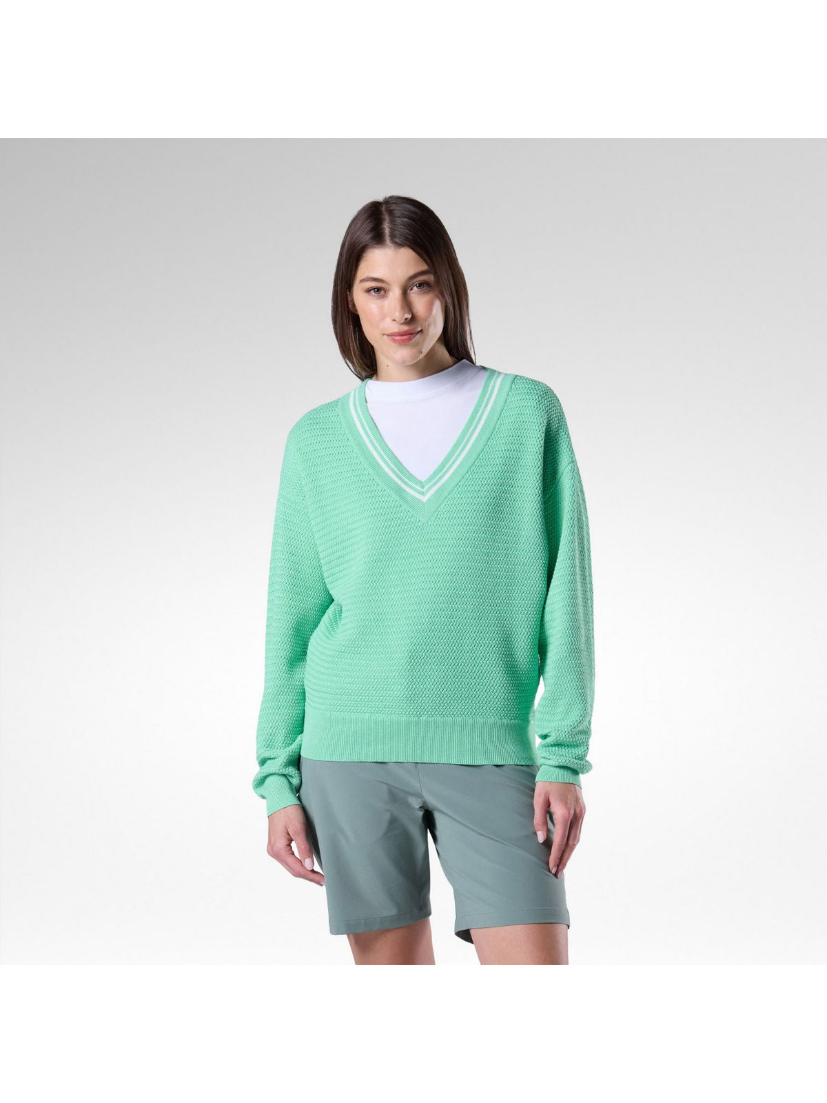 Sweter damski ROSSIGNOL W Knitted V Neck zielony