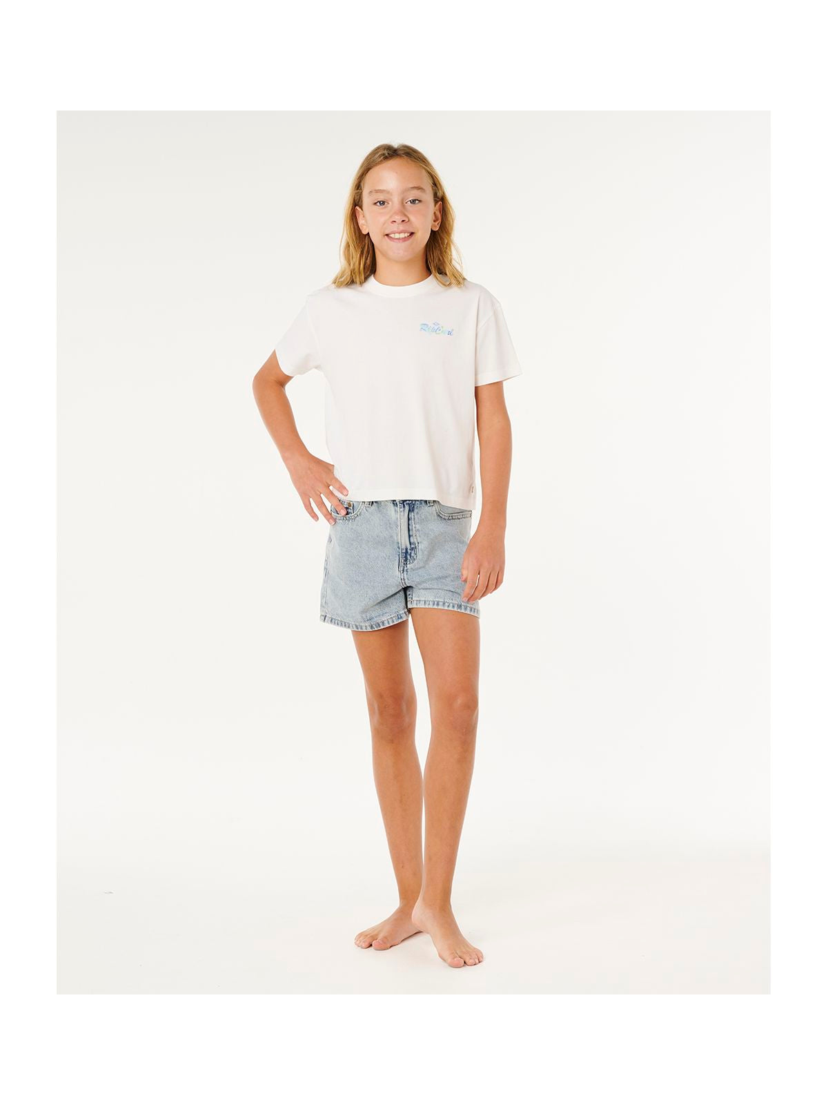 Koszulka dziewczęca RIP CURL Layday Crop-Girl biała