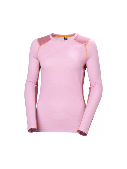 Bielizna termiczna damska HELLY HANSEN W LIFA MERINO MIDWEIGHT CREW różowa
