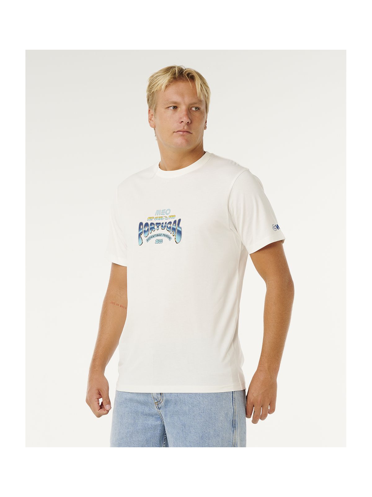 Koszulka męska RIP CURL Meo Peniche Pro 2026 Logo Tee biała
