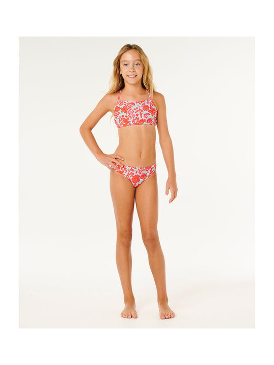 Kostium dziewczęcy RIP CURL Sunshine Squad 3P Set-Girl czerwony
