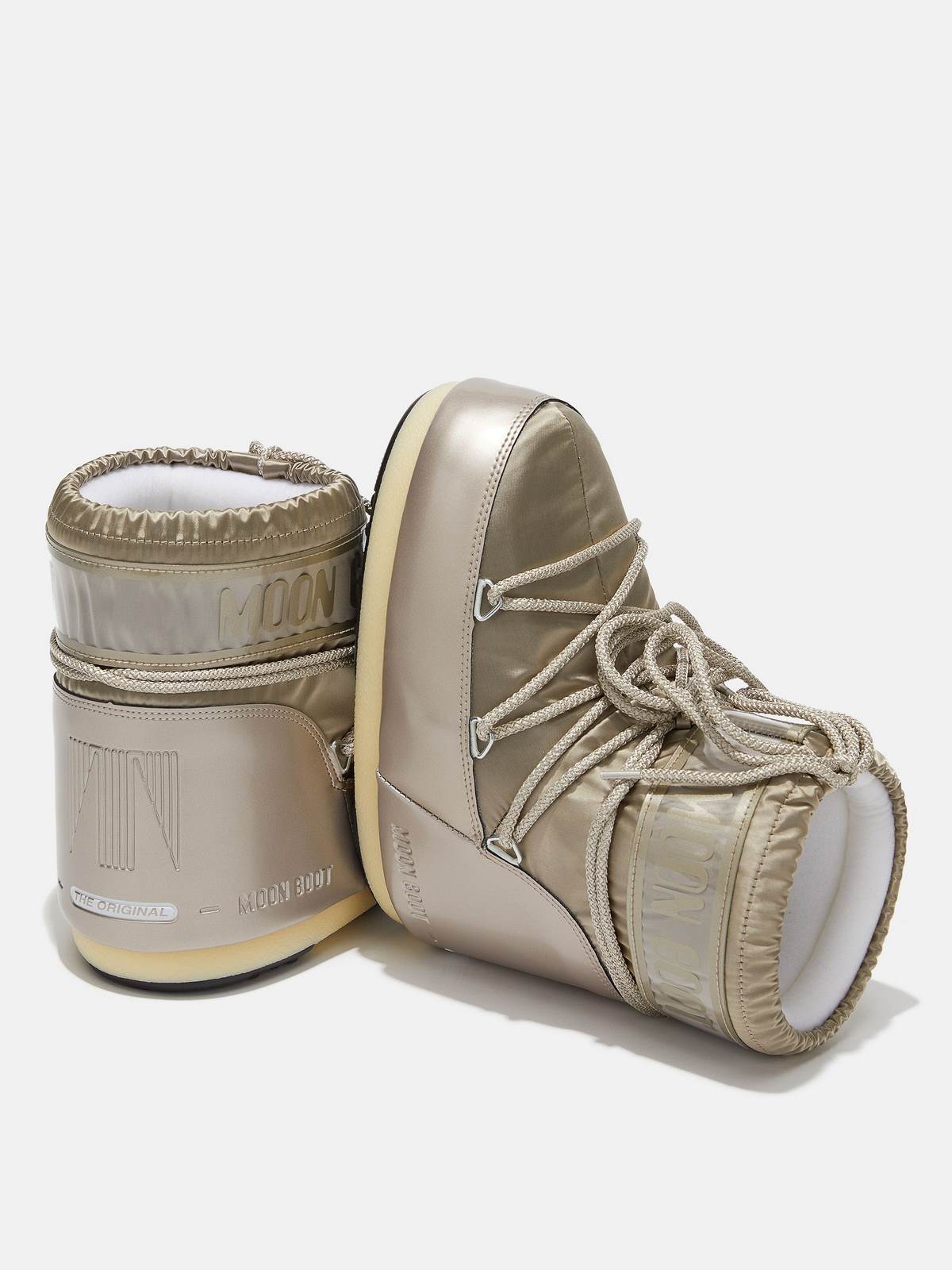 Buty damskie MOON BOOT Icon Low Glance platynowe