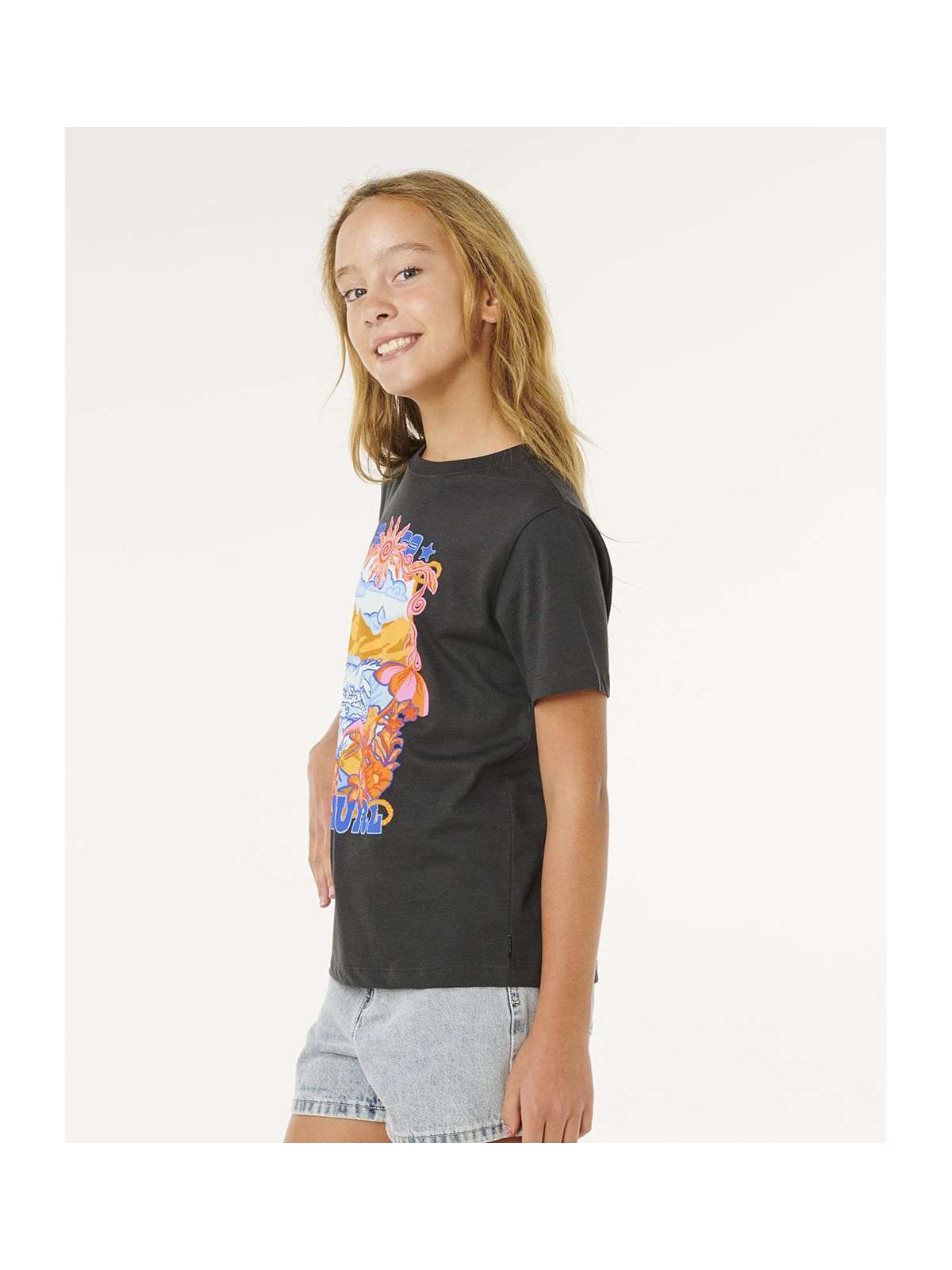 Koszulka dziewczęca RIP CURL Sunshine Squad Band Tee - Girl czarna