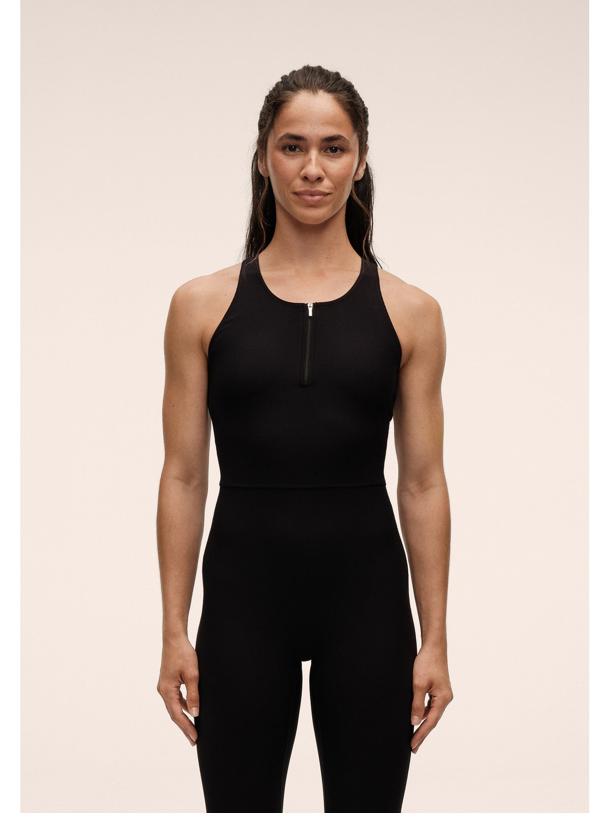 Kombinezon damski CASALL Brace Rib Zip Catsuit czarny