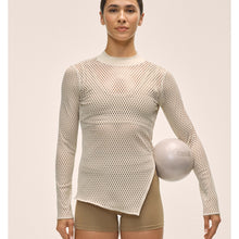 Koszulka treningowa damska CASALL Open Mesh Longsleeve kolor beżowy
