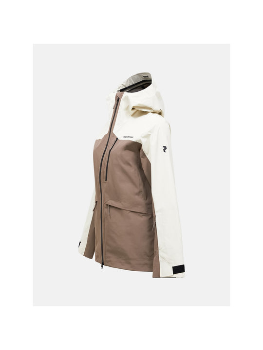 Kurtka narciarska damska PEAK PERFORMANCE Vertec HIPE 3L Shell Jacket brązowa
