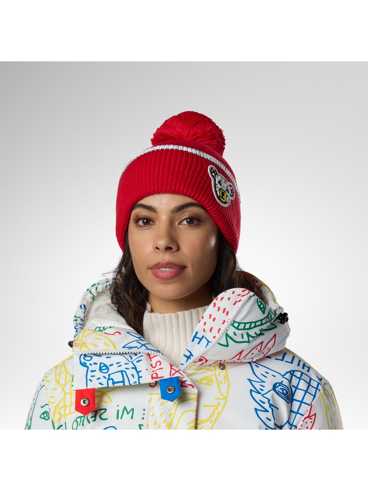 Czapka damska ROSSIGNOL W Jcc Pompom Beanie czerwona