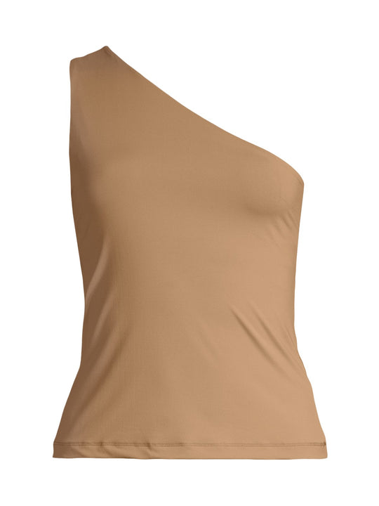 Koszulka treningowa damska CASALL One Shoulder Bra Tank kolor zielony

