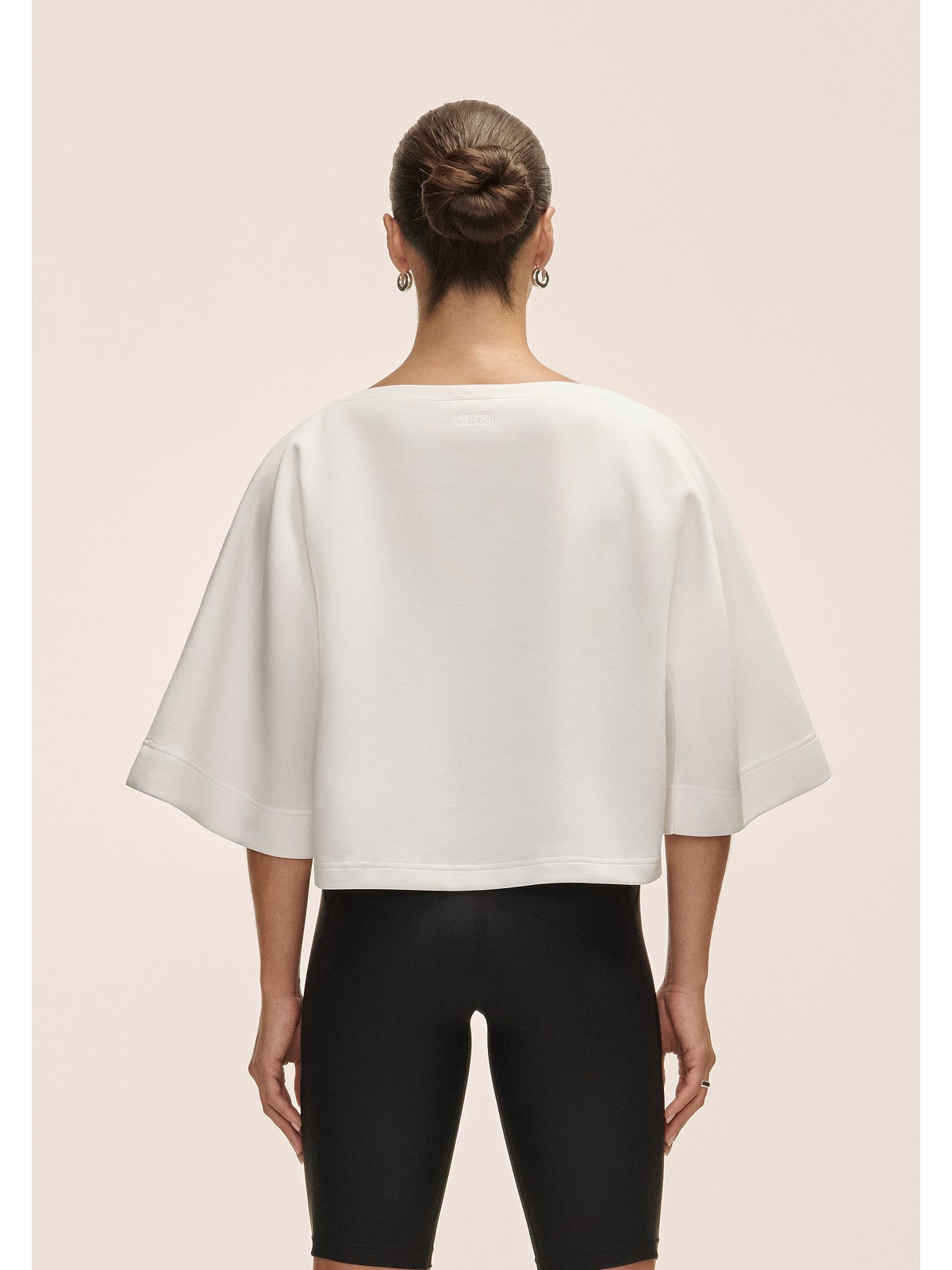 Koszulka damska Casall Aria Cropped Boatneck biały - Adventure Sports