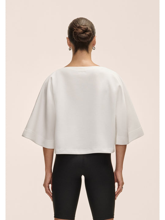 Koszulka damska Casall Aria Cropped Boatneck biały - Adventure Sports
