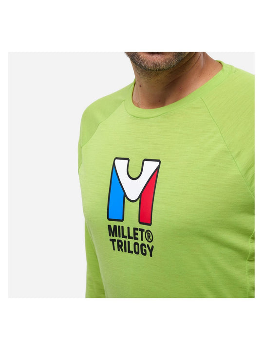 Koszulka męska MILLET Trilogy Wool Ts Ls M żółta limonkowa
