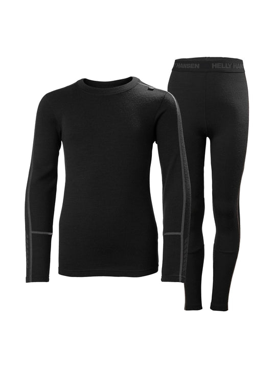 Bielizna termiczna dziecięca HELLY HANSEN JR LIFA MERINO MIDWEIGHT SET czarna
