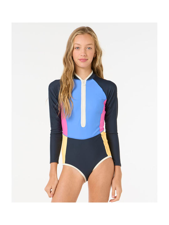 Lycra dziecięca RIP CURL BLOCK PARTY LS SURFSUIT - GIRL granatowy
