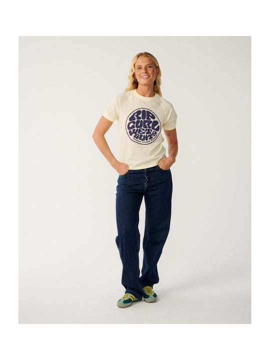 Koszulka damska RIP CURL Sg Wettie Ringer Tee żółta
