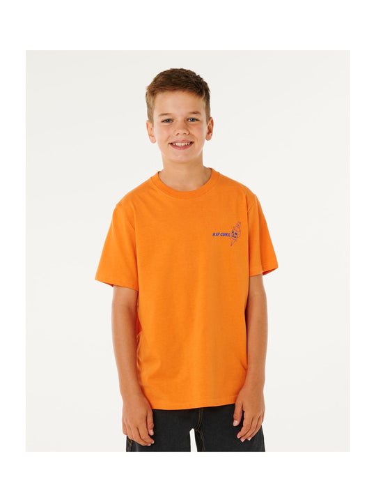 Koszulka chłopięca RIP CURL Eternal Shred Art Tee-Boy pomarańczowa
