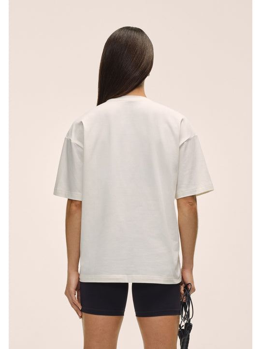 Koszulka treningowa damska CASALL Oversized Cotton Blend Tee kolor biały
