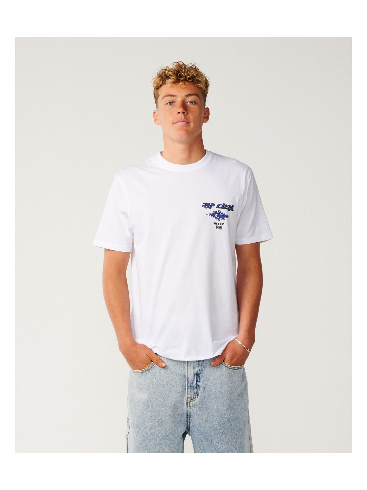 Koszulka męska RIP CURL Fade Out Icon Tee biała