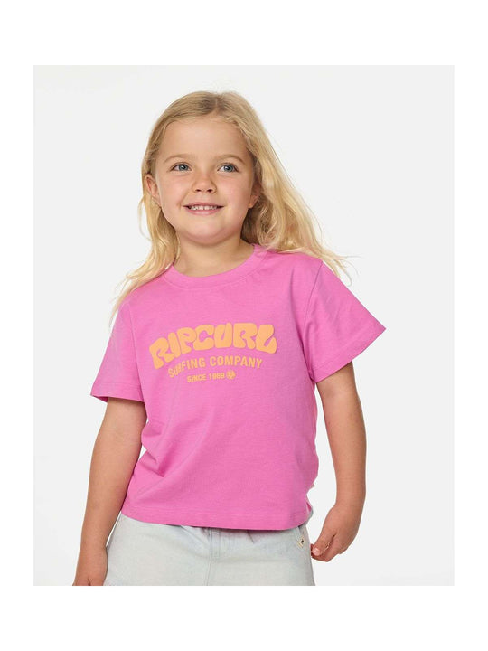 Koszulka dziewczęca RIP CURL Surf Puff Relaxed Tee -Girl różowa
