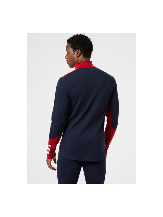 Koszulka męska HELLY HANSEN Lifa Merino Midweight 1/2 Zip  kolor granatowy
