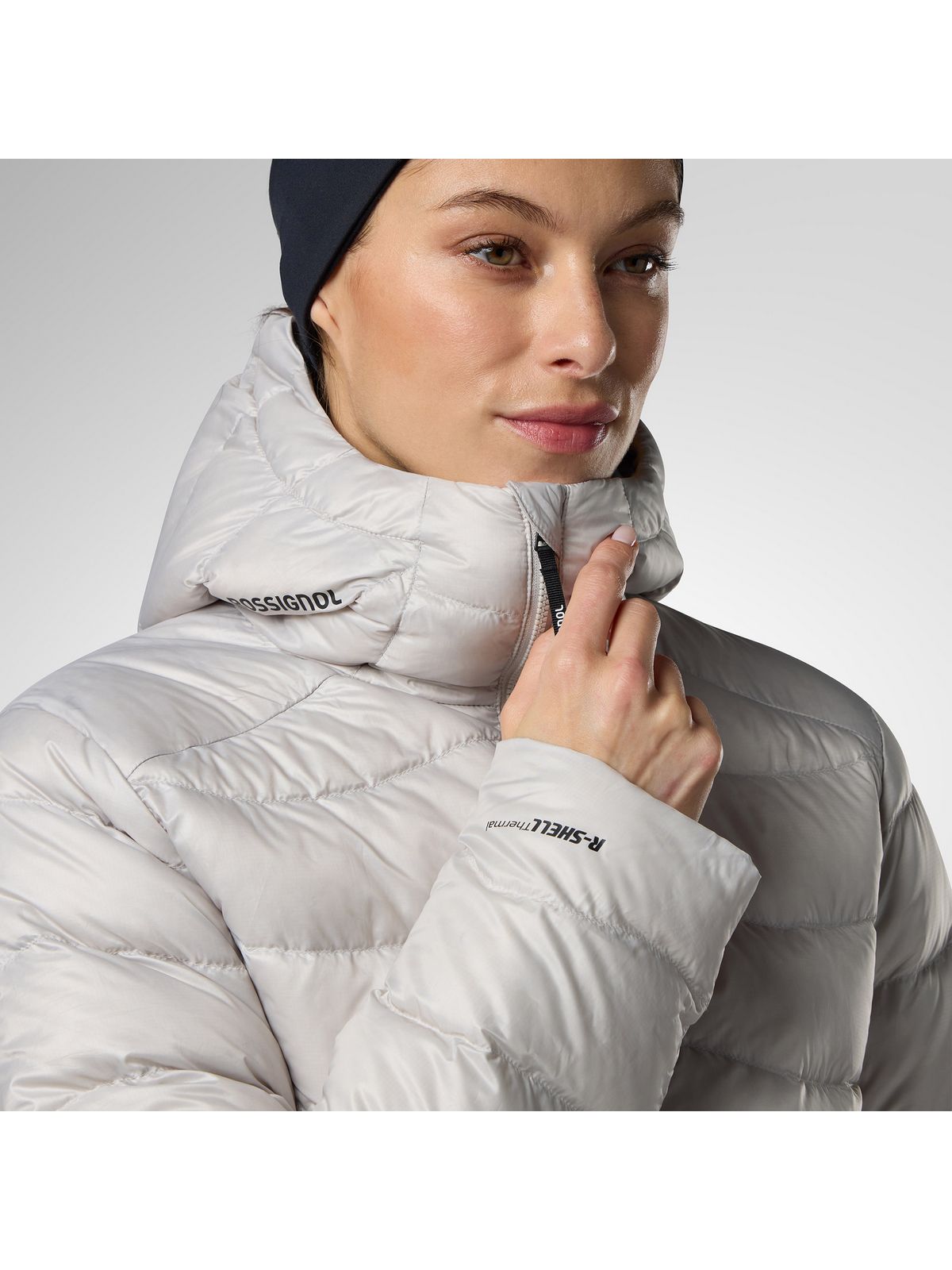 Kurtka narciarska damska ROSSIGNOL W Verok Down Hoodie Jacket szara
