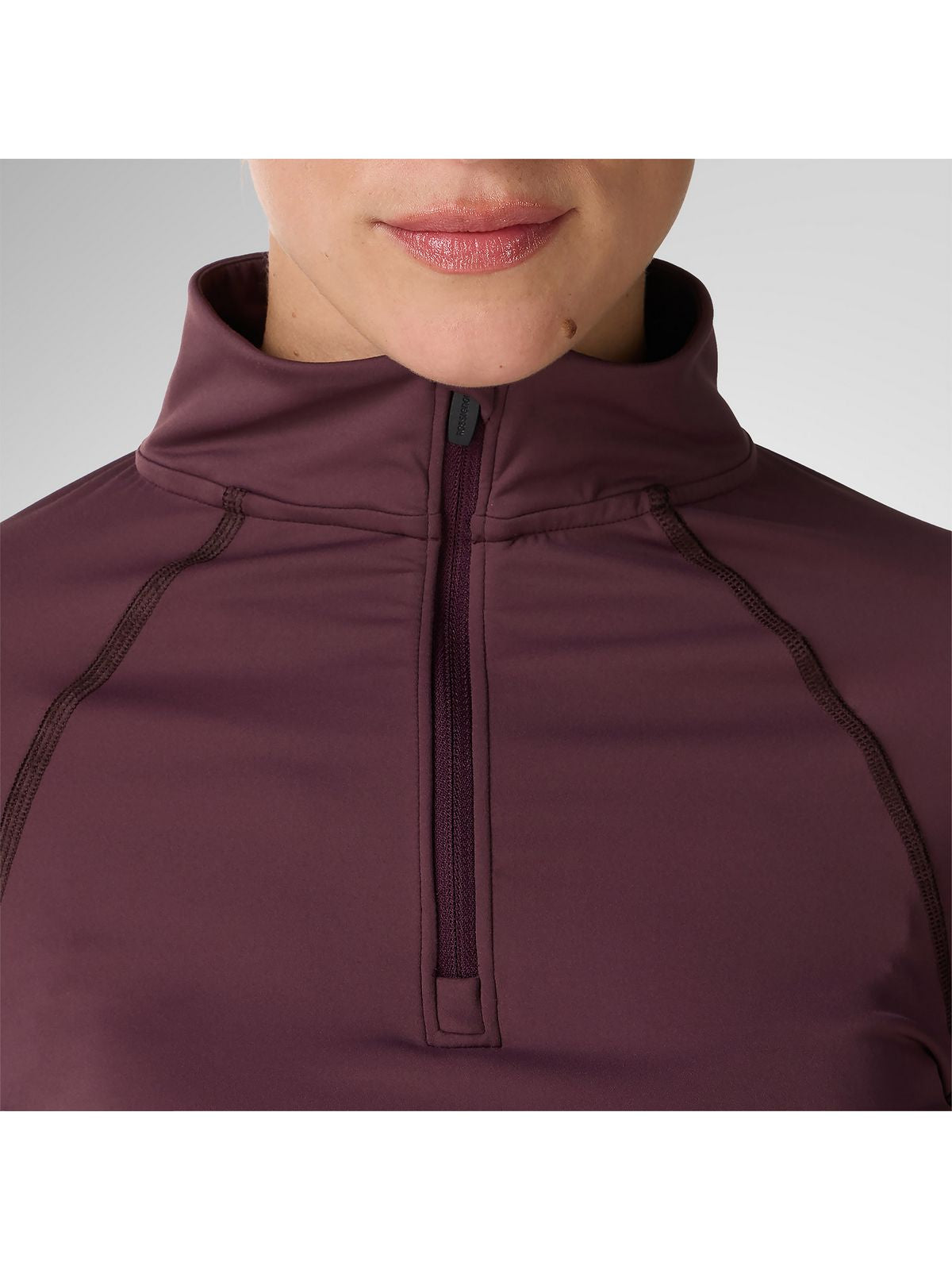 Bluza damska ROSSIGNOL W Half Zip First Layer bordowa