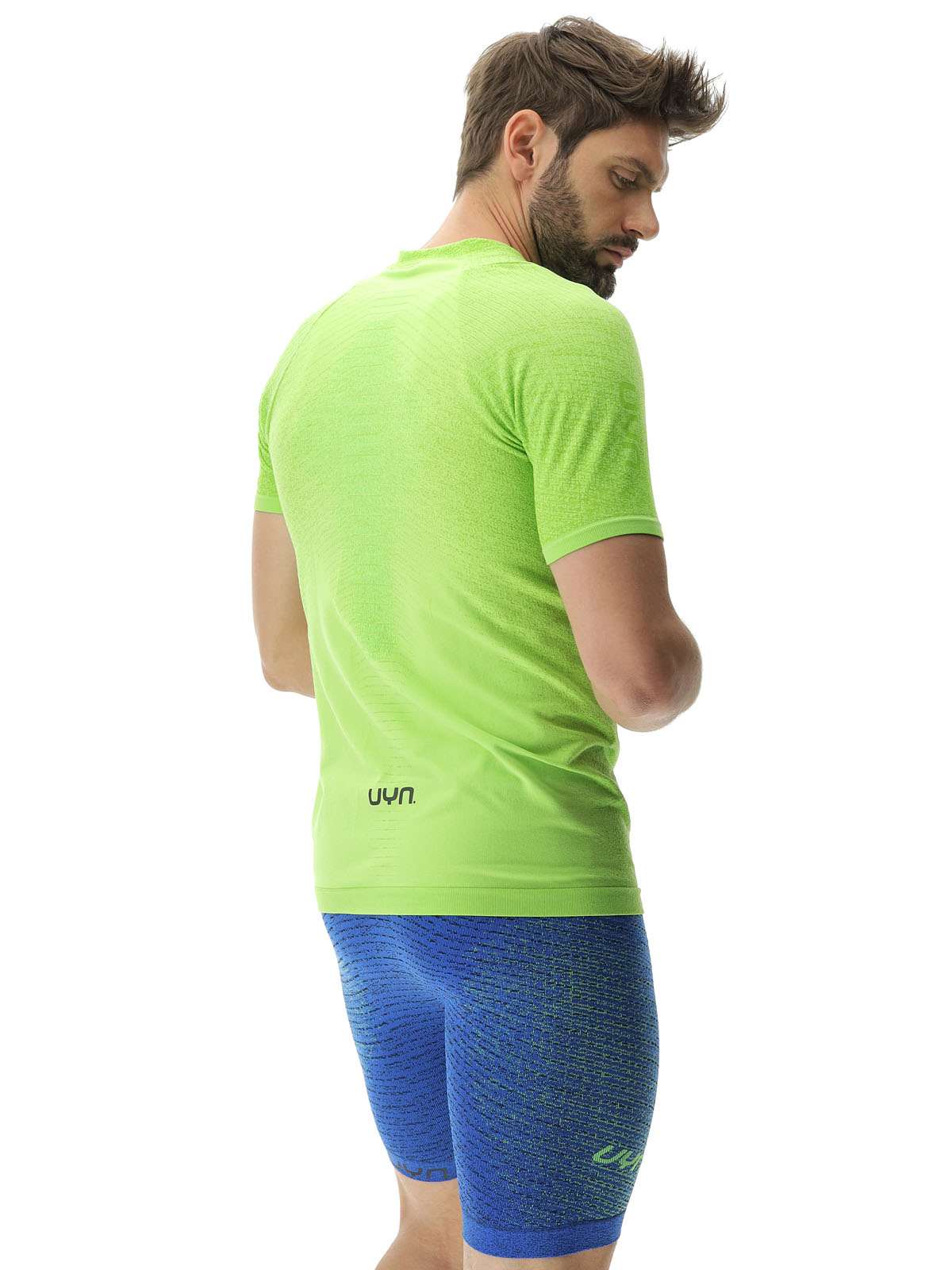 Koszulka biegowa męska UYN Exceleration Running Shirt – Lime/Sulphur Spring