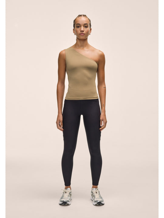 Koszulka treningowa damska CASALL One Shoulder Bra Tank kolor zielony

