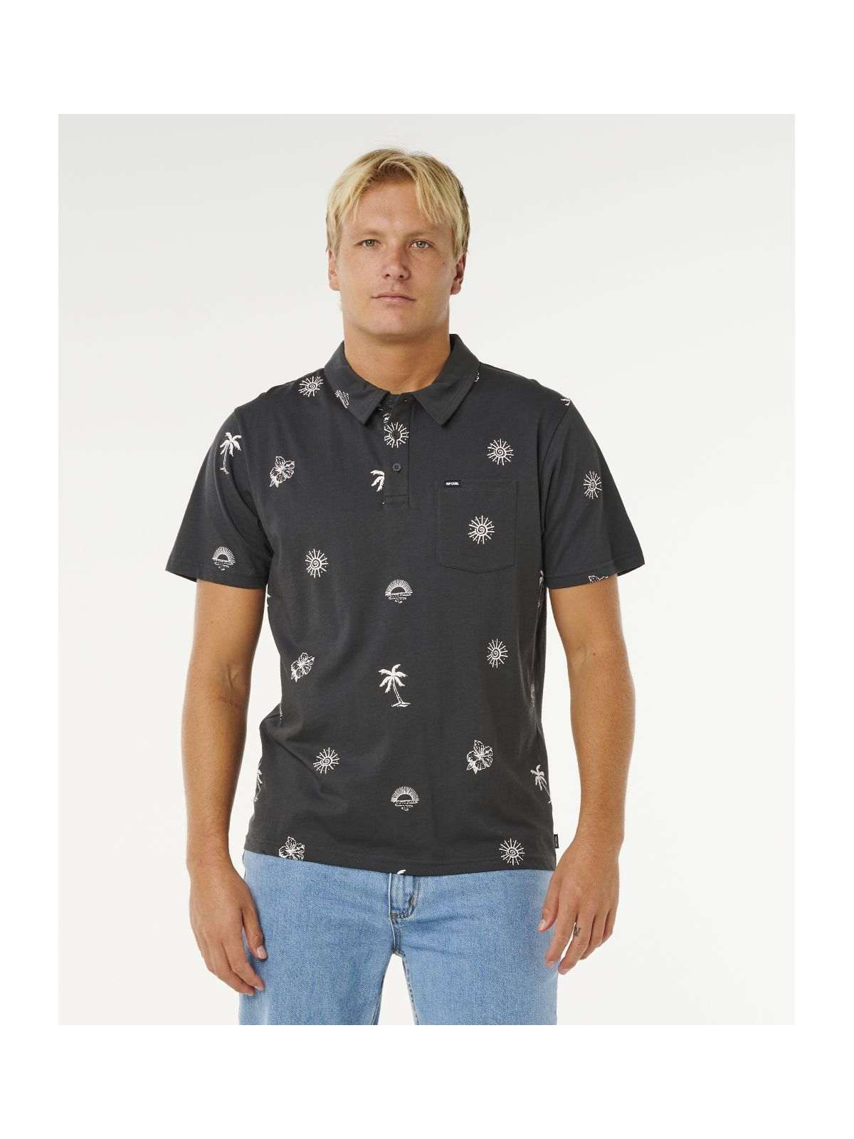 Koszulka męska RIP CURL Sessions Polo czarna