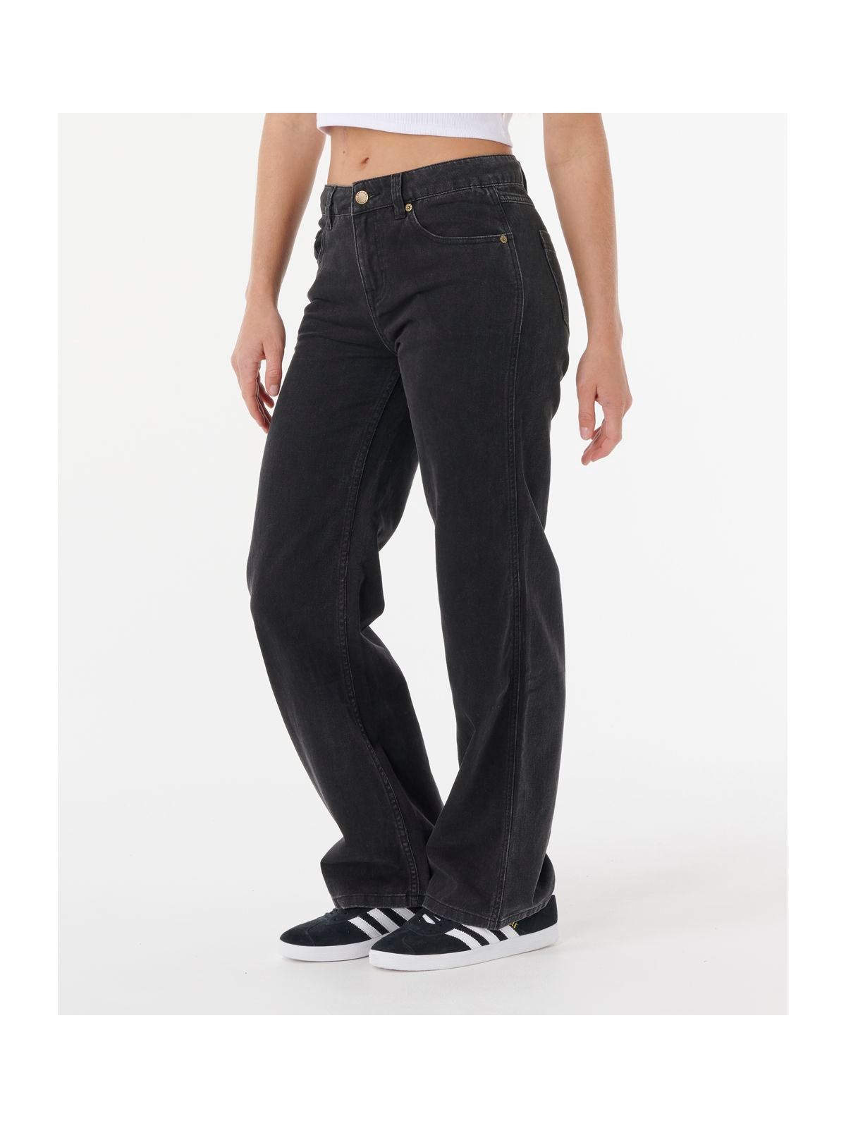 Spodnie RIP CURL AGGIE RELAXED JEANS czarne