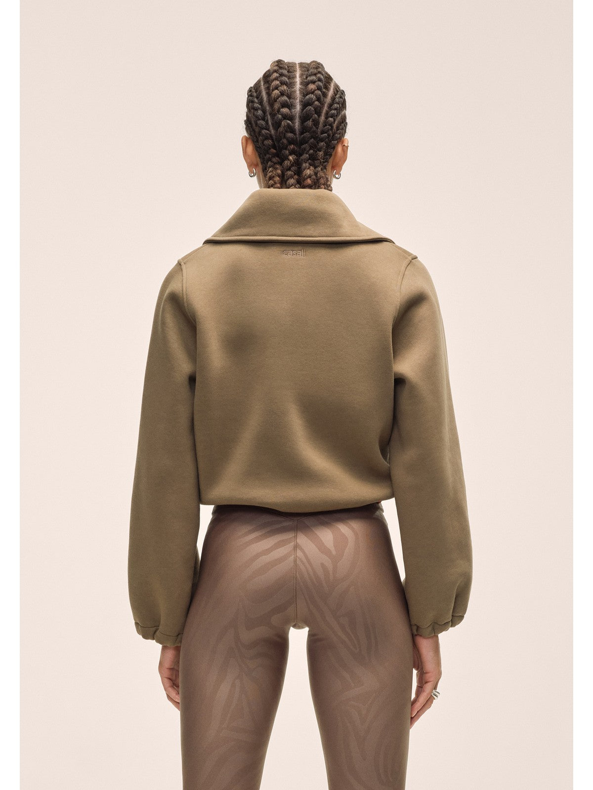 Bluza damska CASALL Easy Half Zip Sweater kolor brązowy