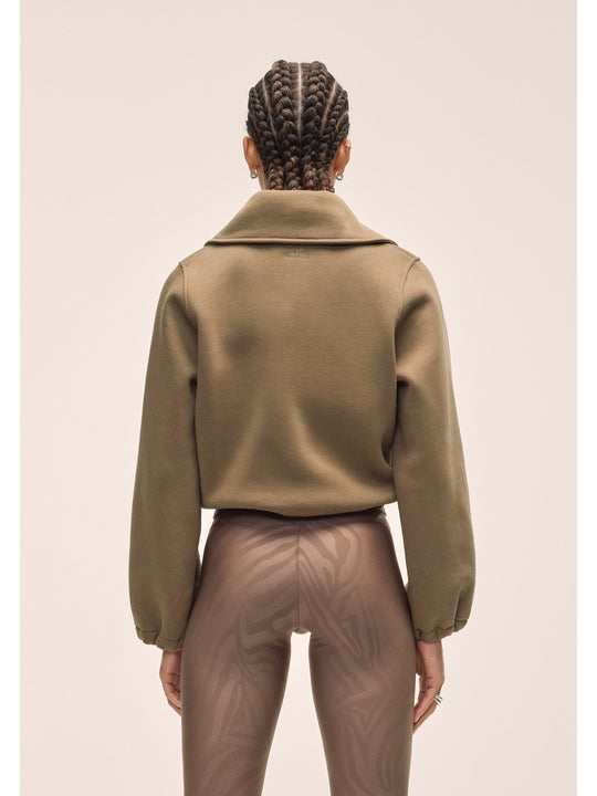 Bluza damska CASALL Easy Half Zip Sweater kolor brązowy
