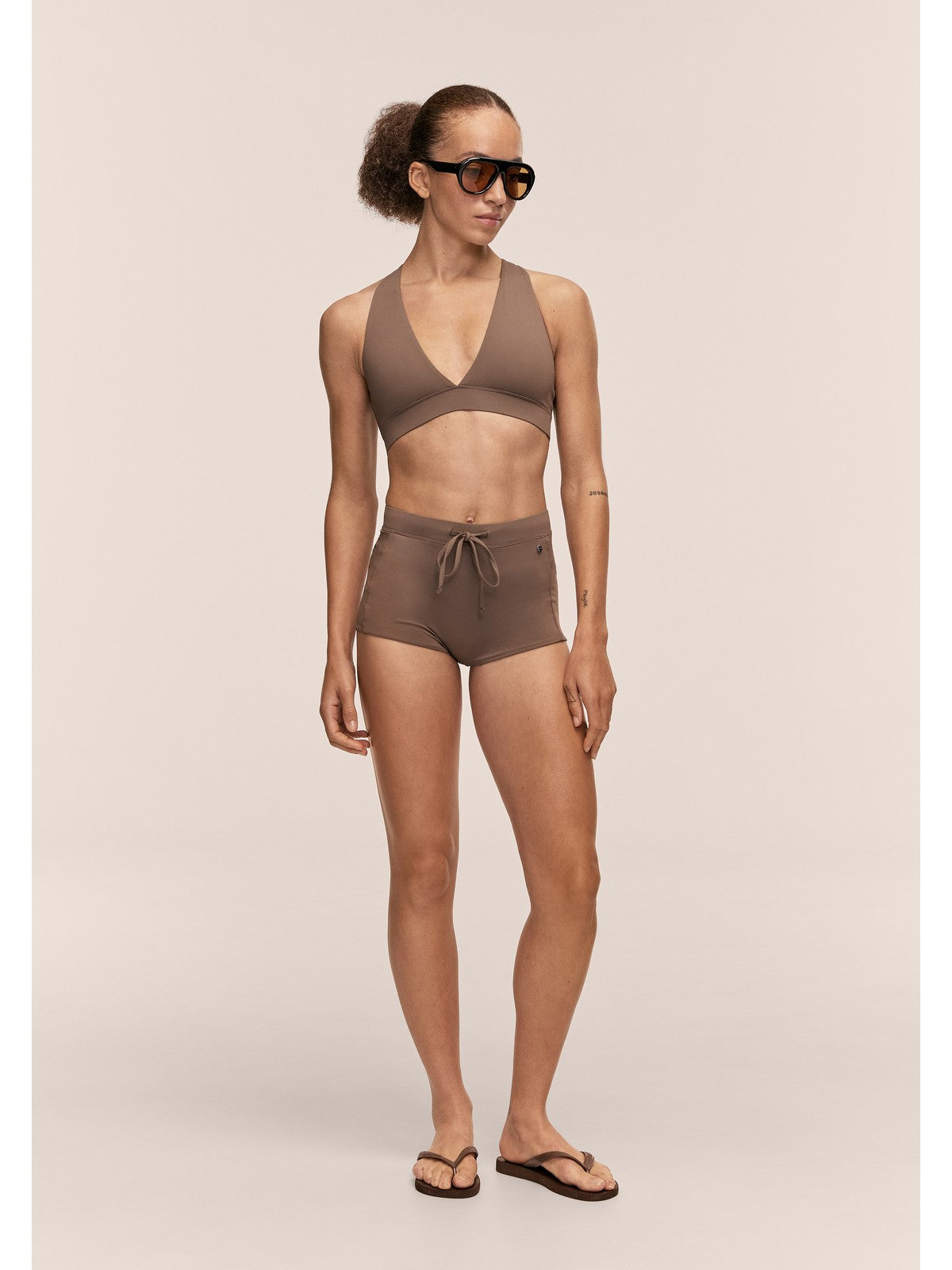 Stanik kąpielowy CASALL V-Neck Crossback Bikini Top kolor zielony