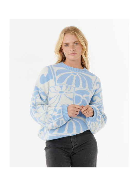 Sweter RIP CURL AOTS-TY WILLIAMS JACQUARD CREW niebieski
