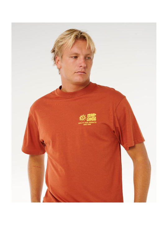 Koszulka męska RIP CURL Pacific Rinse Glass Off Tee brązowa
