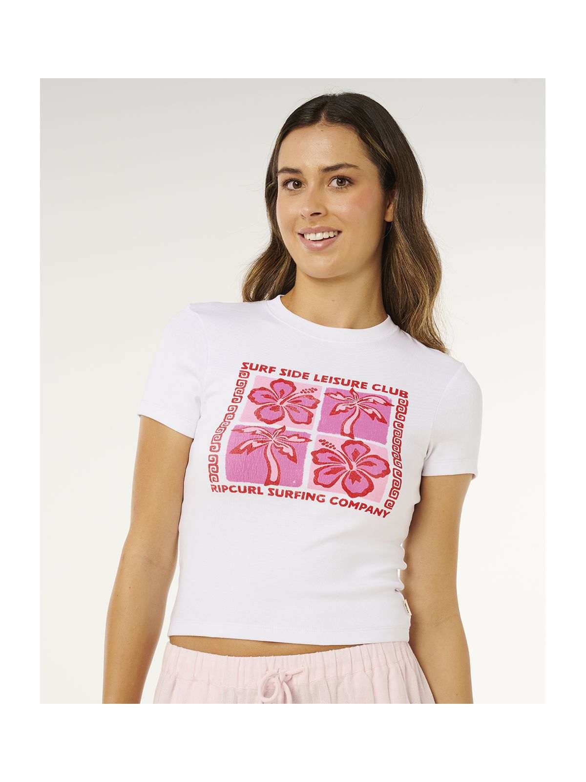 Koszulka damska RIP CURL Surf Side Fitted Tee biała