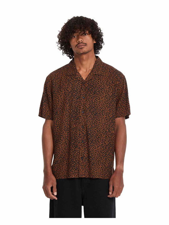 Koszula męska VOLCOM Utopias Print Ss brązowy
