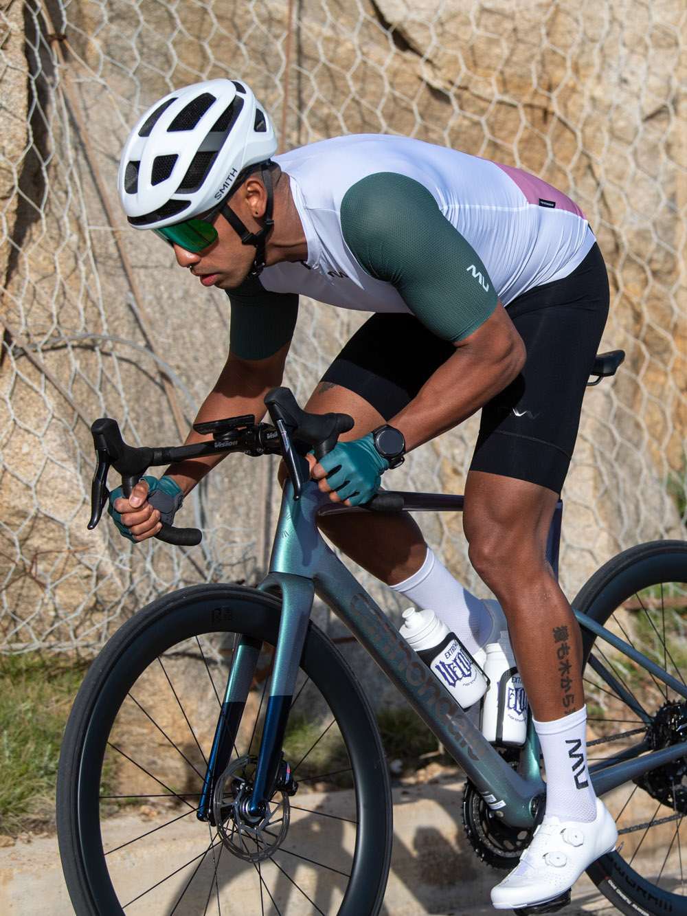 Koszulka rowerowa NORTHWAVE Extreme Evo Jersey S/s biało zielony