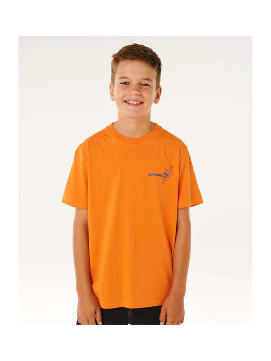 Koszulka chłopięca RIP CURL Eternal Shred Art Tee-Boy pomarańczowa
