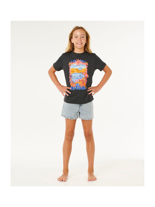 Koszulka dziewczęca RIP CURL Sunshine Squad Band Tee - Girl czarna
